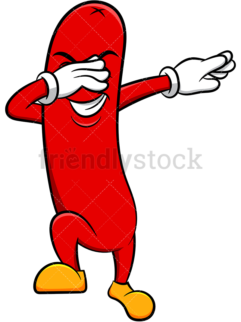 800x1067 Dabbing Sausage Cartoon Vector Clipart
