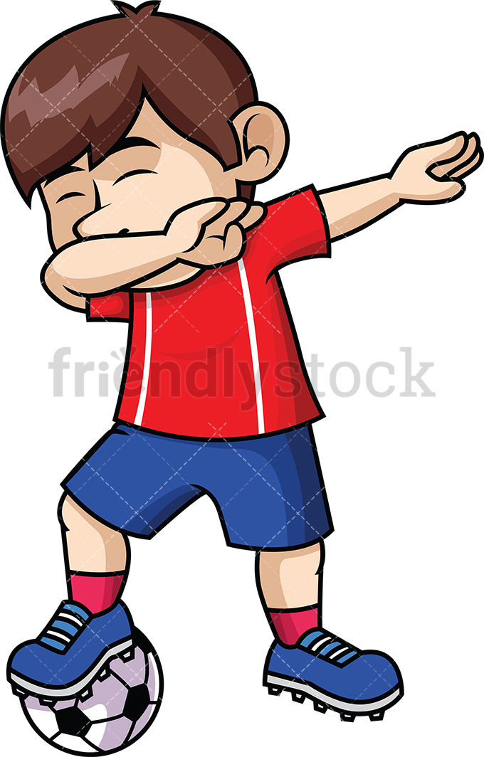 680x1064 Dabbing Soccer Boy Cartoon Vector Clipart