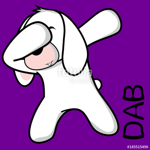500x500 Dab Dabbing Pose Bunny Kid Cartoon In Vector Format Very Easy