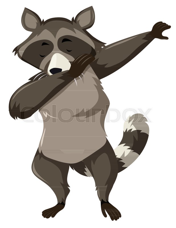 618x800 A Raccoon Dab On White Background Stock Vector Colourbox