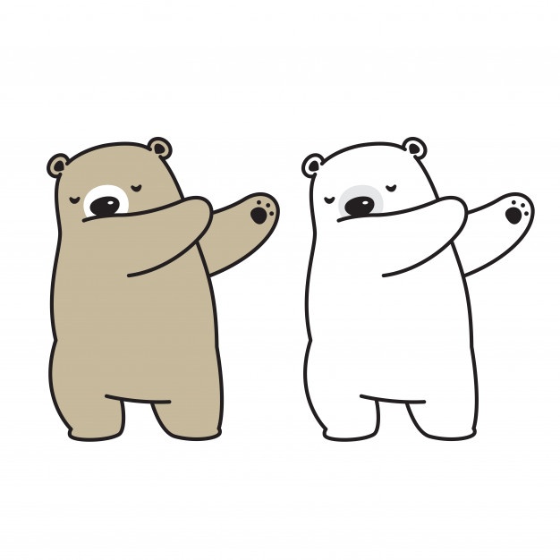626x626 Bear Vector Polar Bear Dab Dancing Cartoon Character Vector