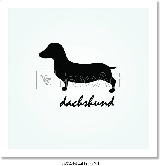 561x581 Free Art Print Of Dog Breed Dachshund Silhouette Vector Logo