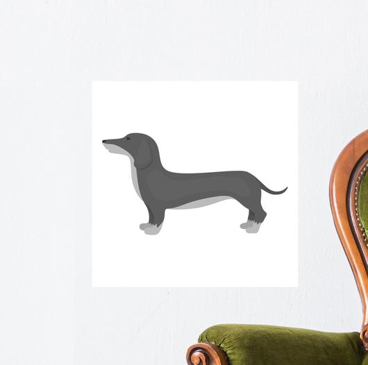 530x526 Dachshund Vector Icon Monochrome Wall Mural