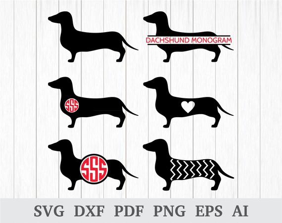 570x451 Dachshund Dachshund Monogram Dachshund Clipart Etsy