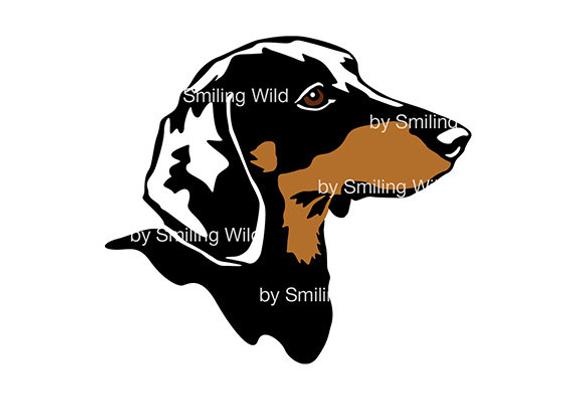 570x403 Black Dachshund Clipart Dog Head Dachshund Vector Graphic Etsy