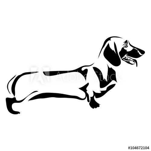 500x500 Outline Dog Dachshund Vector Illustration Can Be Use For Logo