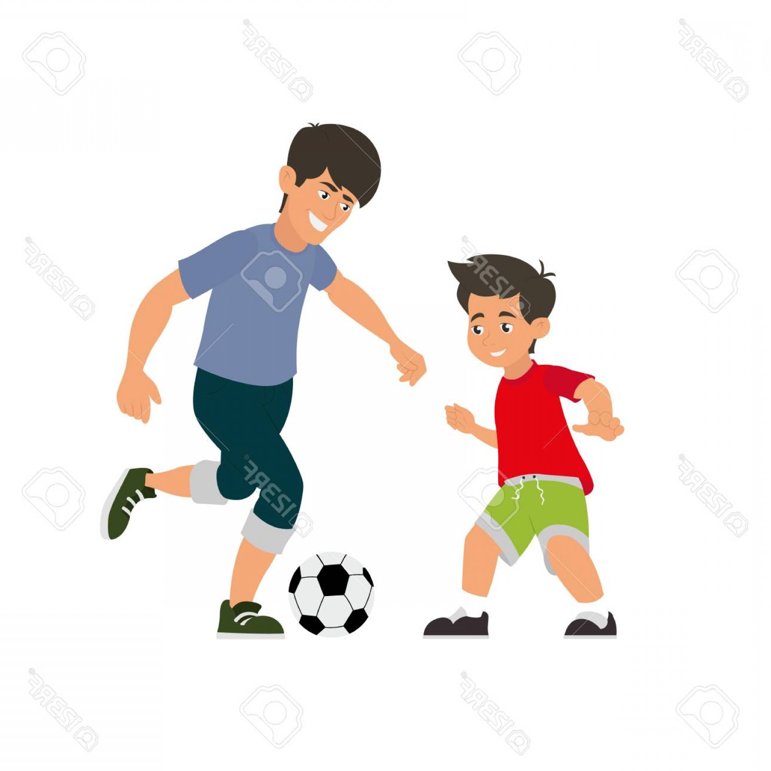 Photostock Vector Father And Son Play Football Vector Illustration 1560x1560 Photostock Vector Father And Son Play Football Vector Illustration