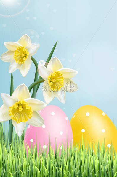 395x600 Easter Traditional Colorful Eggs Vector Realistic Spring Holiday