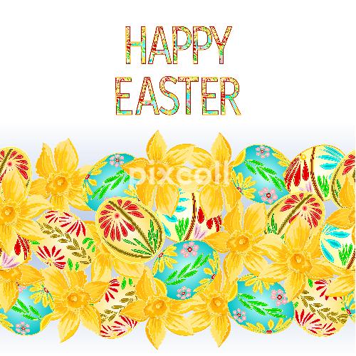 500x500 Happy Easter Border Seamless Background With Easter Eggs