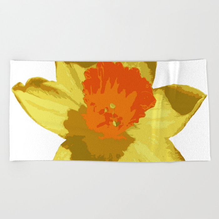 700x700 Spring Daffodil Vector Isolated Beach Towel
