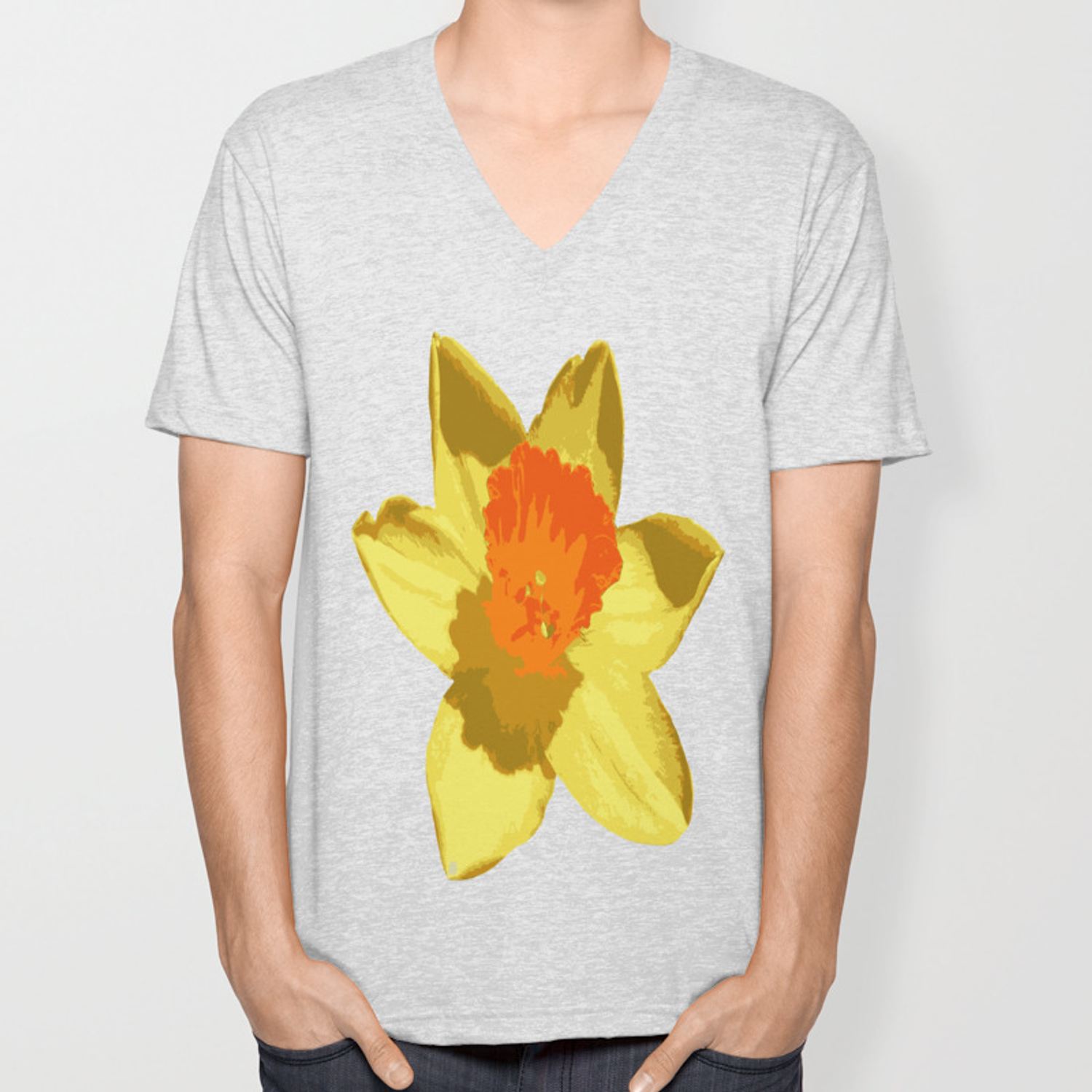 1500x1500 Spring Daffodil Vector Isolated Unisex V Neck
