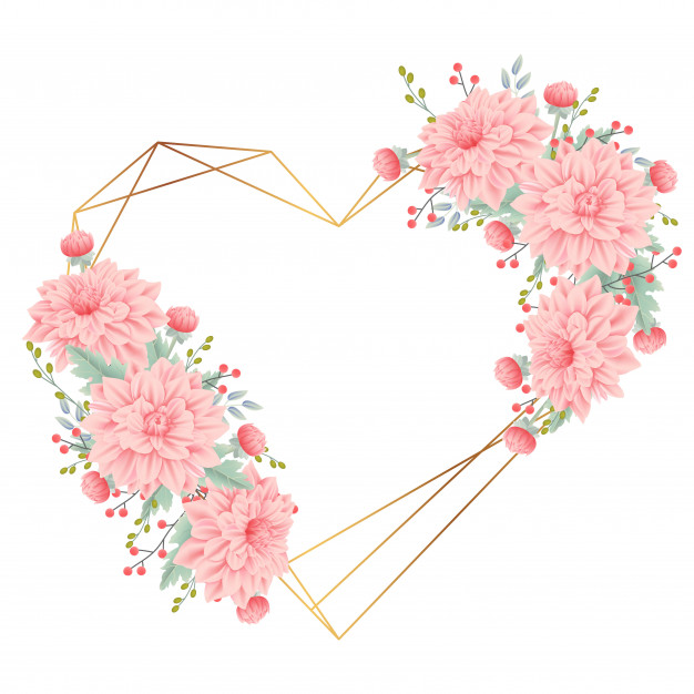 626x626 Floral Frame Background With Dahlia Flower Vector Premium Download