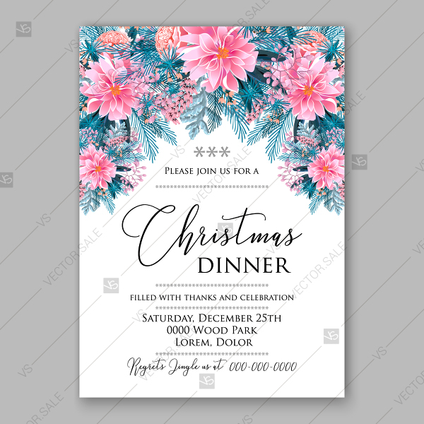 600x600 Pink Soft Dahlia Flower Fir Pine Needle Winter Greenery Christmas