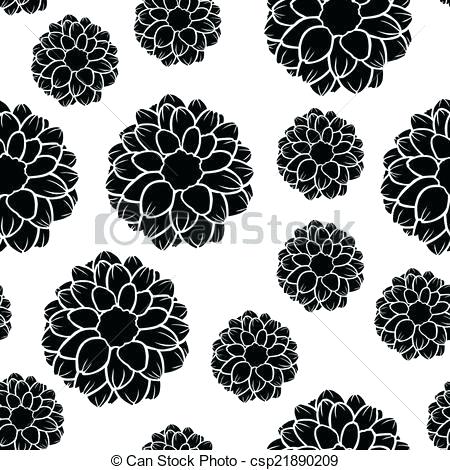 450x470 Dahlia Flowers Vector Image