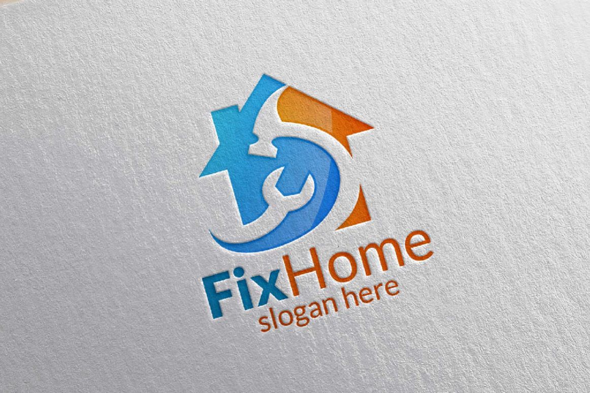 1162x775 Real Estate Logo, Fix Home Vector Logo Design Suitable