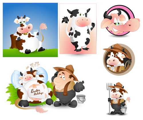 500x420 Cartoon Dairy Cow Vector Free Download