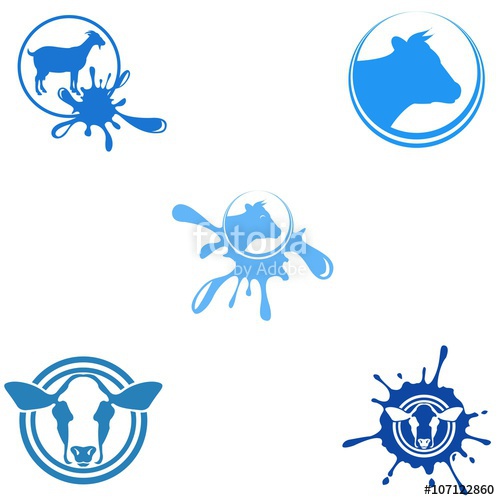 500x500 Dairy Milk White Drink Goat Sheep Cow Logo Vector Icon Stock