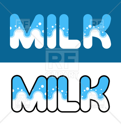 387x400 Poster With Inscription Milk, Dairy Company Logo Vector Image