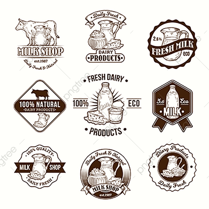800x800 Set Of Vector Illustrations Badges Stickers Labels Logo Sta, Dairy