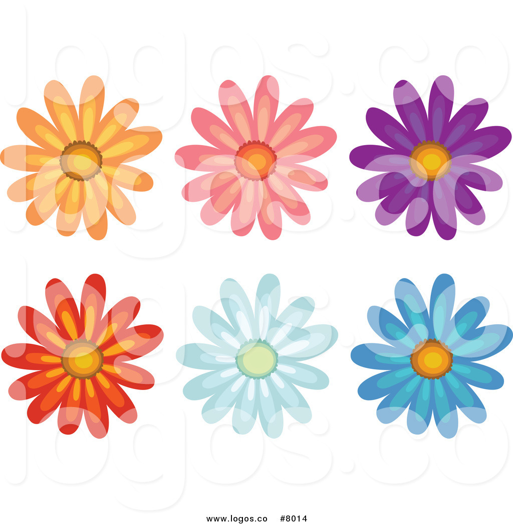 Royalty Free Clip Art Vector Logos Of Six Colorful Daisy Flowers 1024x1044 Royalty Free Clip Art Vector Logos Of Six Colorful Daisy Flowers