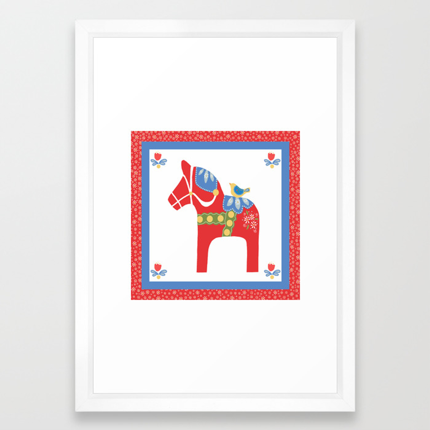 Dala Horse Framed Art Print 1500x1500 Dala Horse Framed Art Print