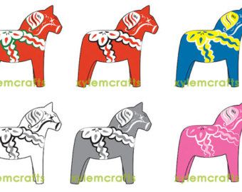 Swedish Dala Horse Clipart Vector Illustrations 340x270 Swedish Dala Horse Clipart Vector Illustrations