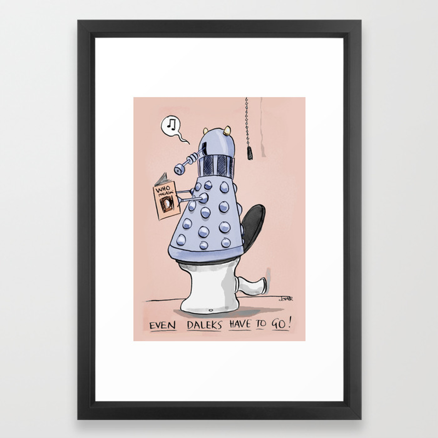 1500x1500 Dalek Toilet Humour Framed Art Print