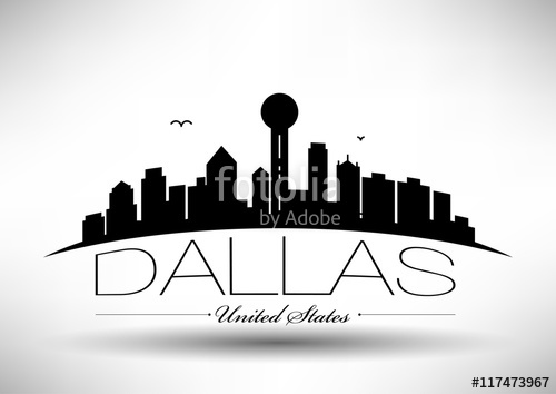 500x354 Vector Dallas City Skyline Design Stock Image And Royalty Free