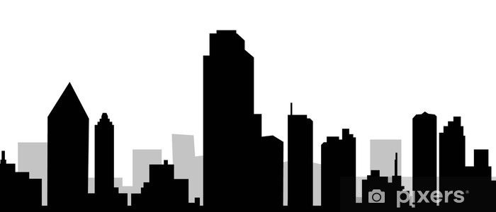 700x300 Dallas City Skyline Vector Wall Mural We Live To Change