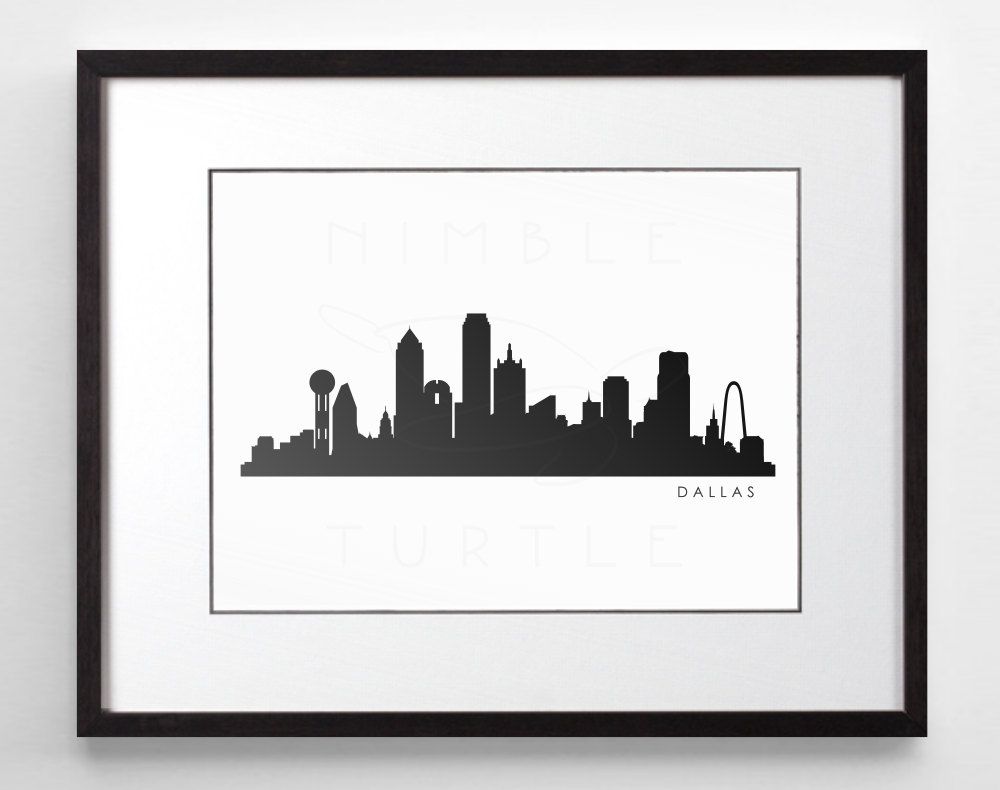 1000x790 Dallas Skyline Silhouette