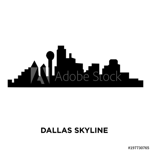 Dallas Skyline On White Background, Vector Illustration 500x500 Dallas Skyline On White Background, Vector Illustration