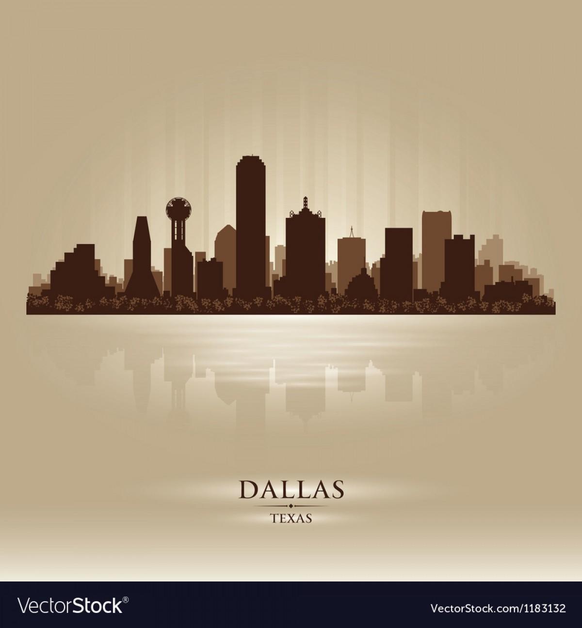 1200x1296 Hd Dallas Texas Skyline City Silhouette Vector Library
