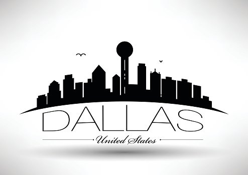494x349 Vector Dallas City Skyline Design Premium Clipart