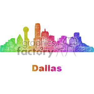 300x300 City Skyline Vector Clipart Usa Dallas Royalty Free Gif