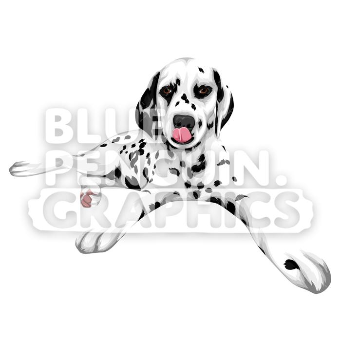 700x700 Dalmatian Version Vector Clipart Illustration Blue Penguin