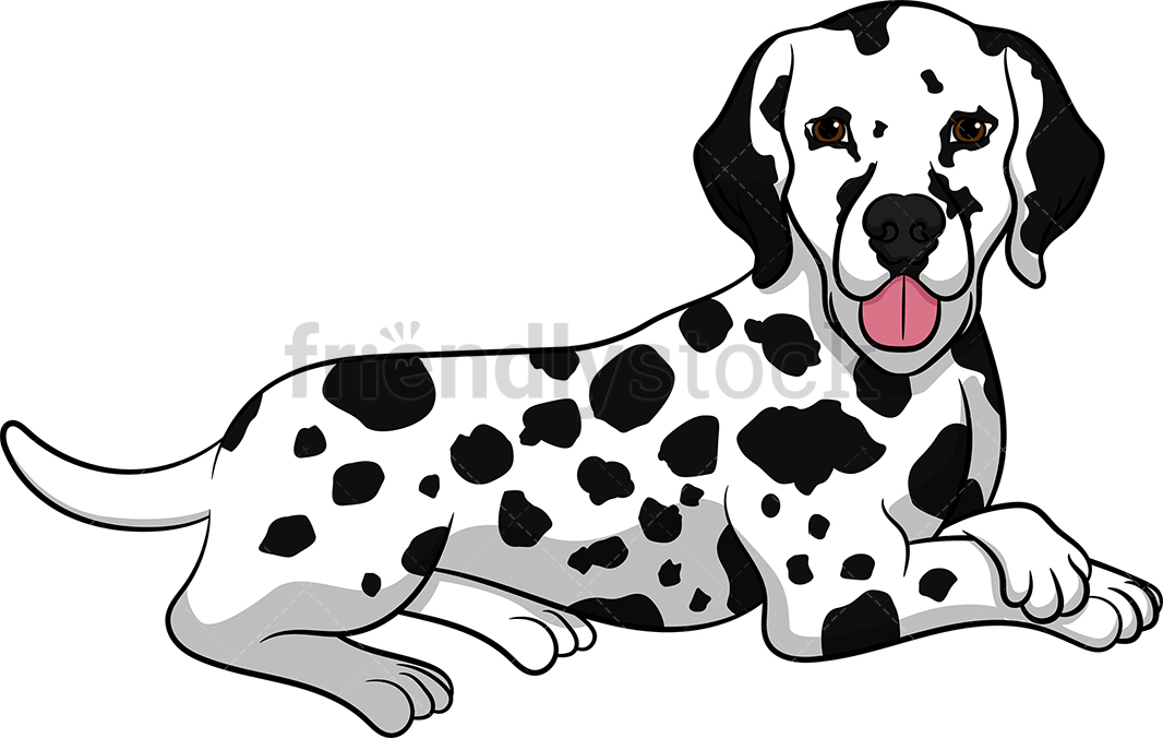 Lying Down Dalmatian Dog Cartoon Vector Clipart 1066x676 Lying Down Dalmatian Dog Cartoon Vector Clipart