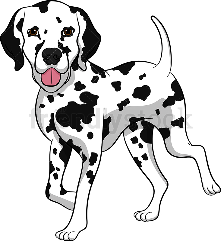 Walking Dalmatian Dog Cartoon Vector Clipart 733x798 Walking Dalmatian Dog Cartoon Vector Clipart