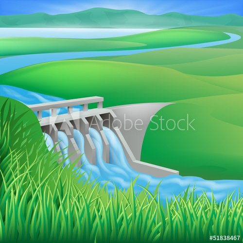 500x500 Hydro Dam Water Power Energy Illustration