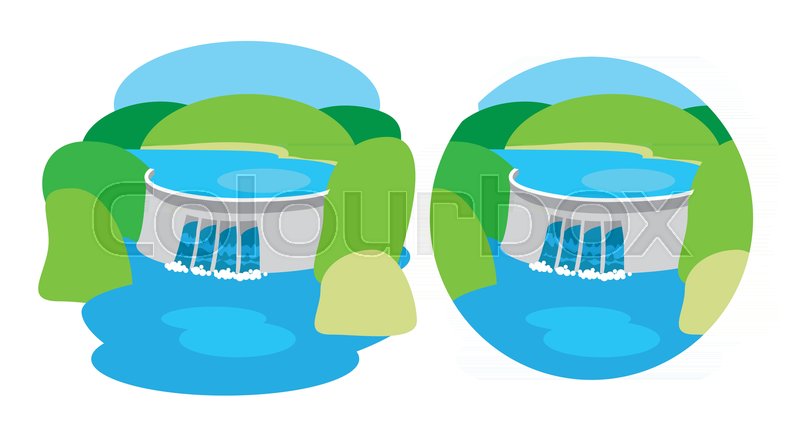 800x436 Hydroelectric Power Station, Dam Stock Vector Colourbox