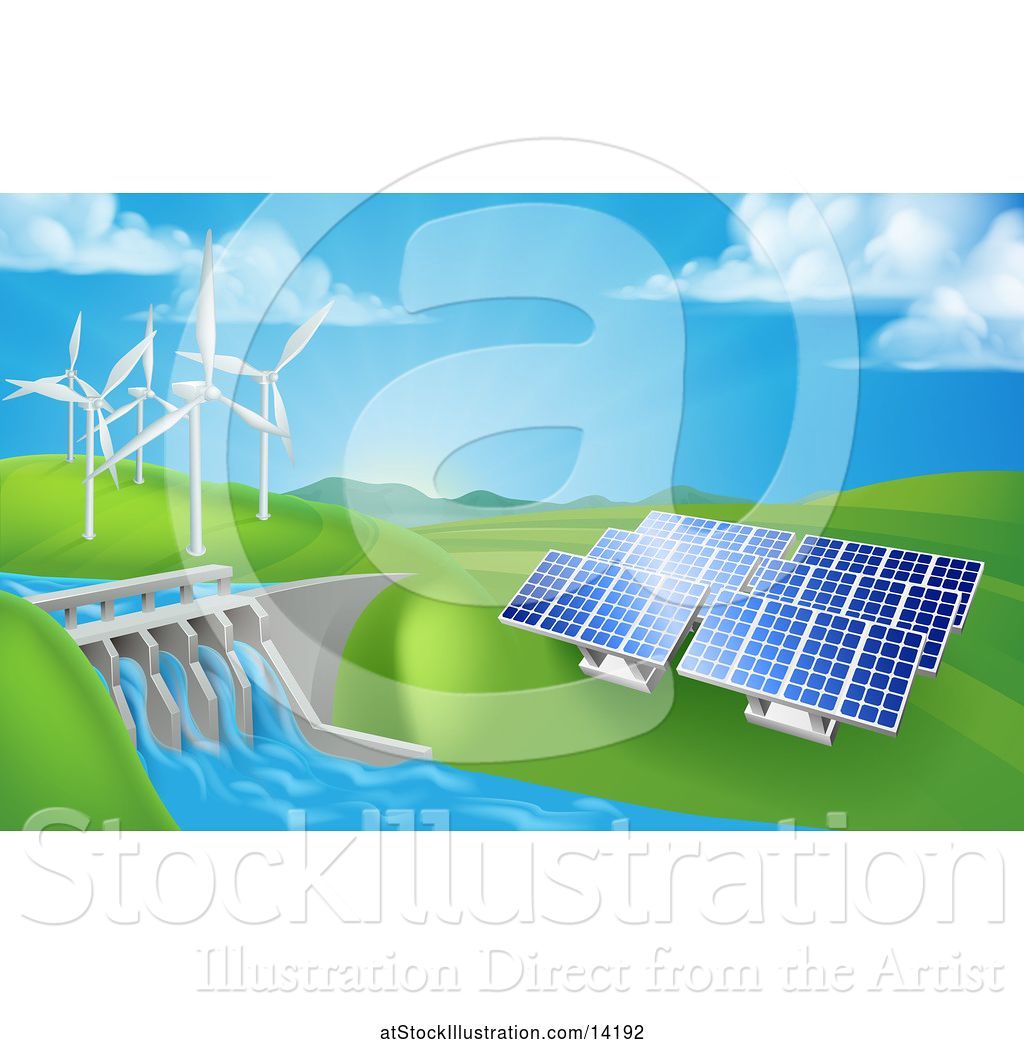 1024x1044 Vector Illustration Of Landscape Of Renewable Energy Plants