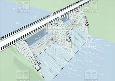 400x282 Water Dam Vector Image Of Architecture, Buildings Arkela