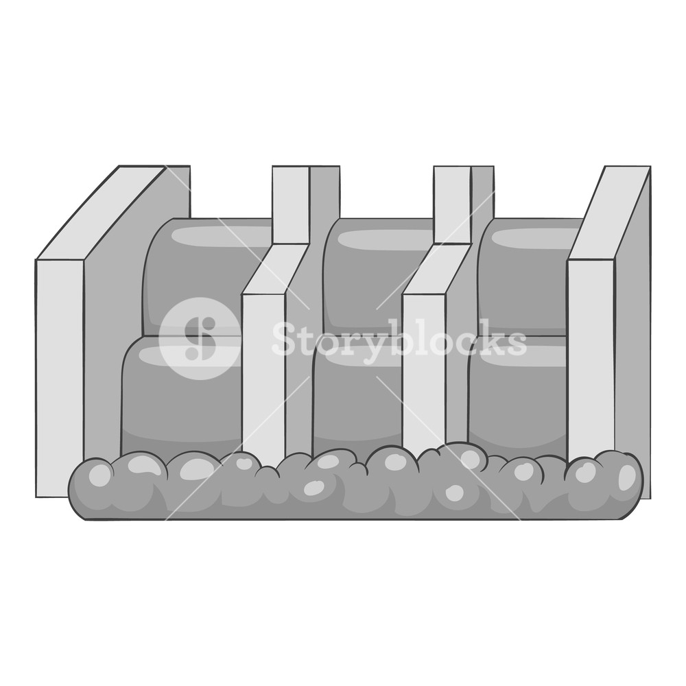 1000x1000 Water Dam Icon Gray Monochrome Illustration Of Dam Vector Icon