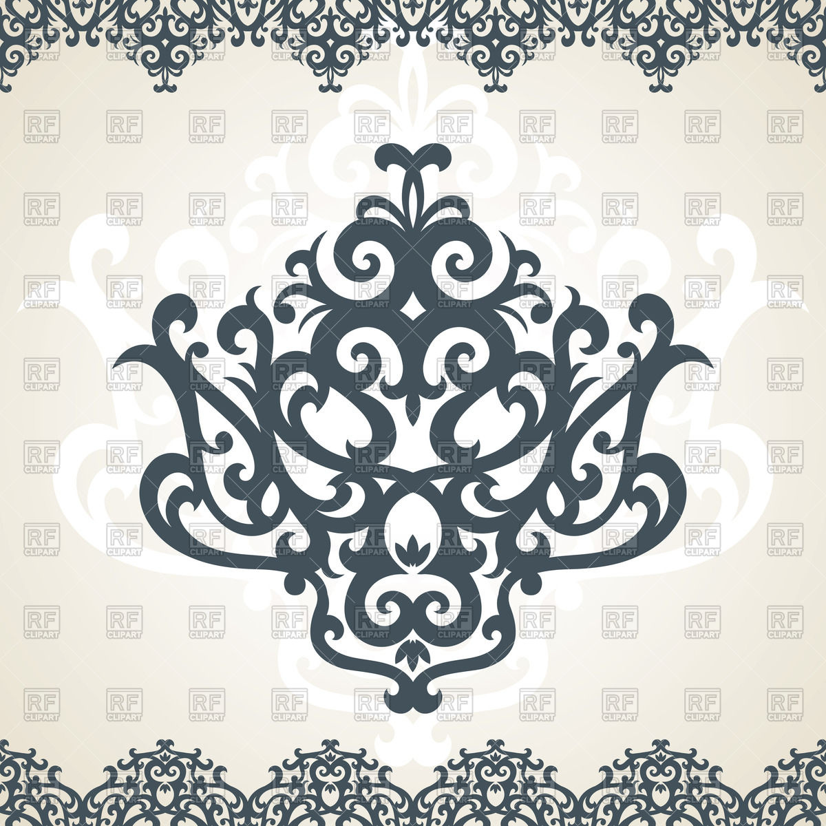 1200x1200 Damask Ornament And Border Vector Image Of Borders And Frames