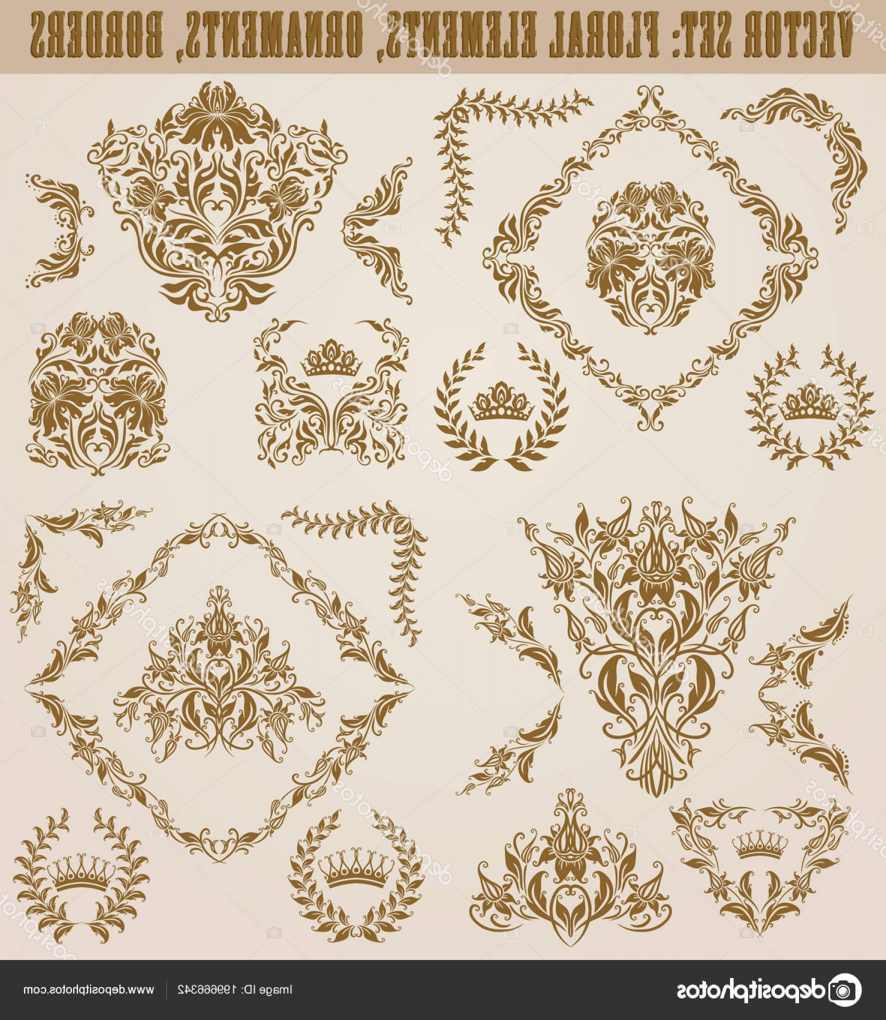 1772x2040 Stock Illustration Set Of Vector Damask Ornaments Catchsplace