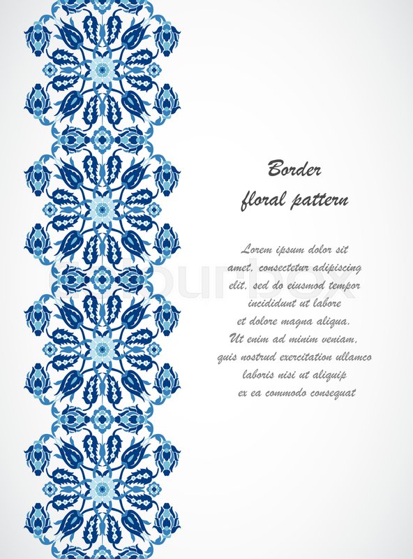 592x800 Arabesque Lace Damask Seamless Border Stock Vector Colourbox