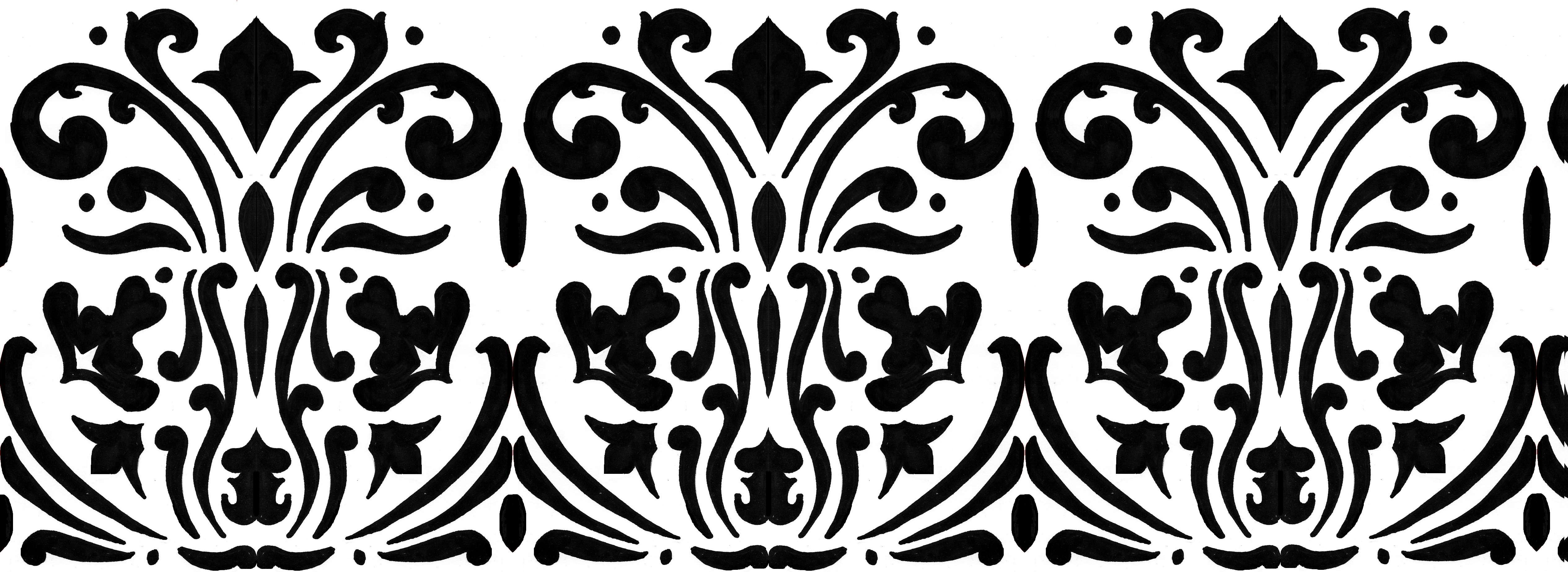 5060x1847 Damask Pattern Border