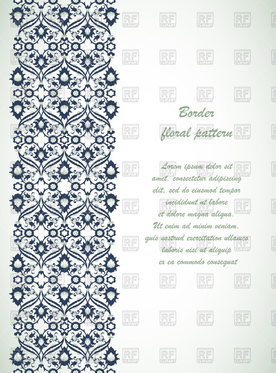 889x1200 Arabesque Lace Damask Seamless Border Vector Image Of Borders