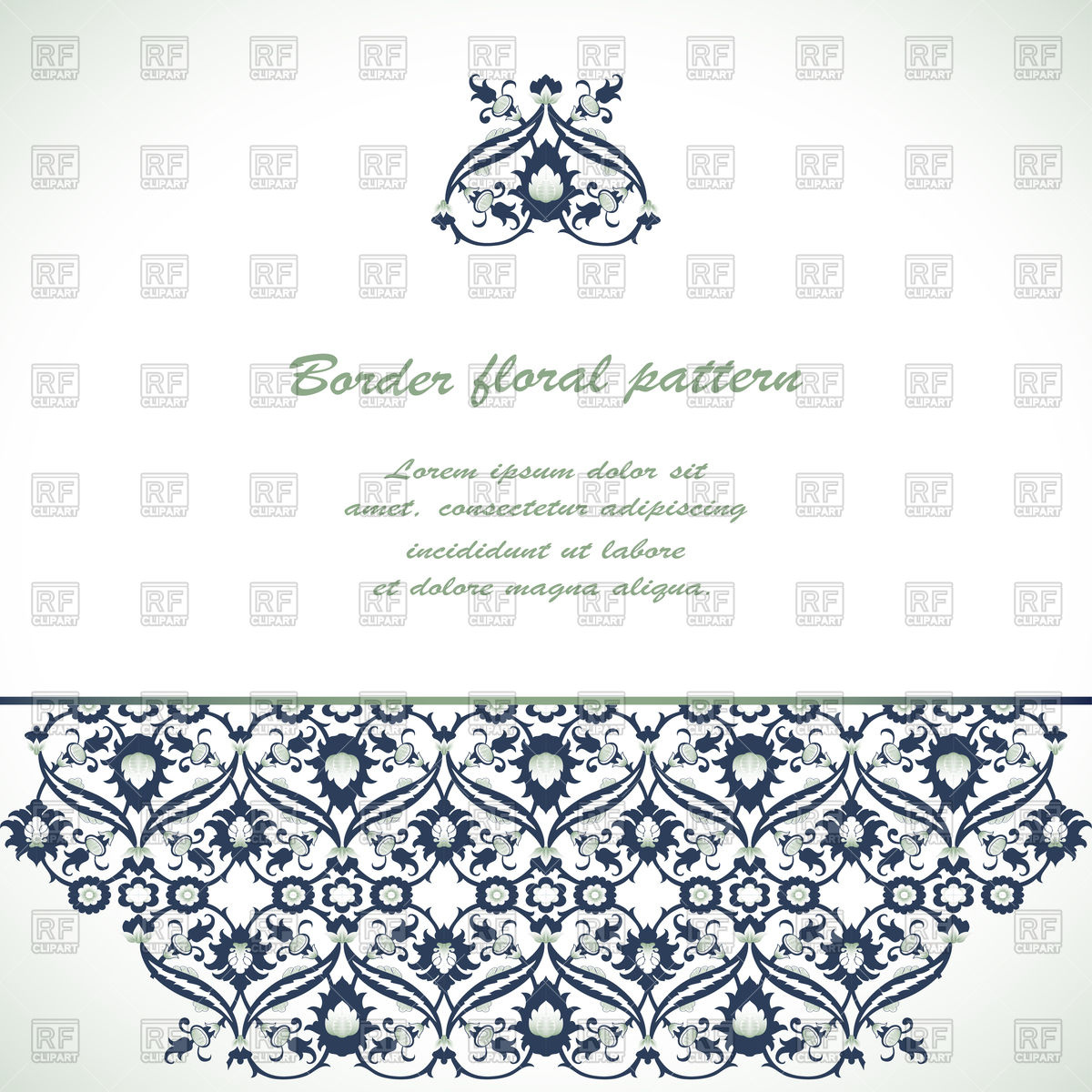 1200x1200 Arabesque Vintage Damask Floral Border Vector Image Of Borders