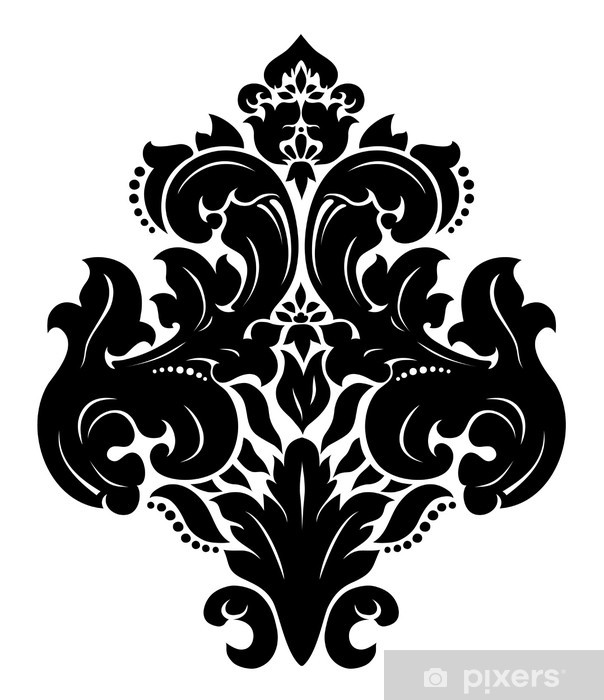 Damask Pattern Vector Wall Mural We Live To Change 604x700 Damask Pattern Vector Wall Mural We Live To Change