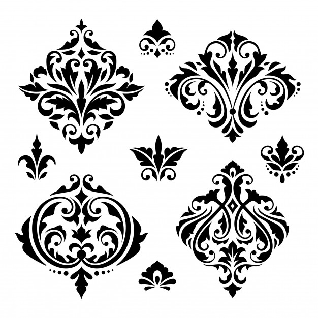 626x626 Damask Floral Baroque Elements Vector Premium Download
